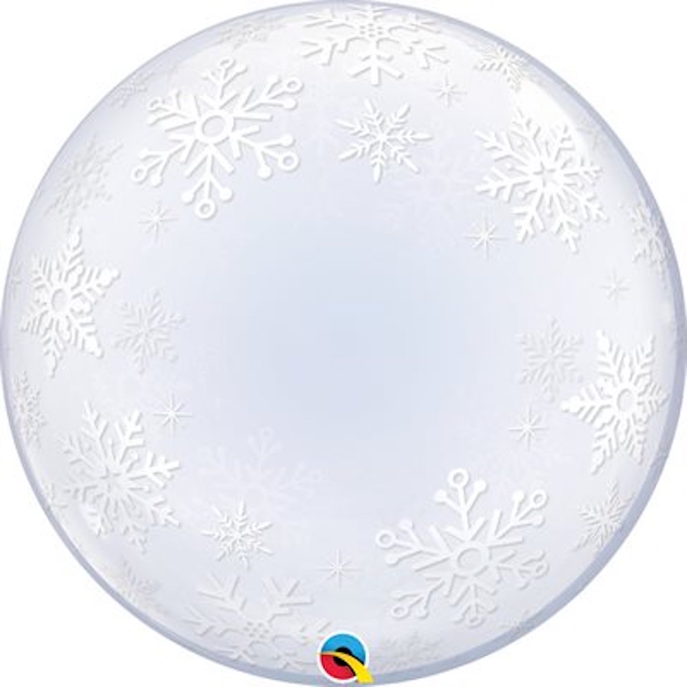Deco Bubble - 61cm - Schneeflocken weiß