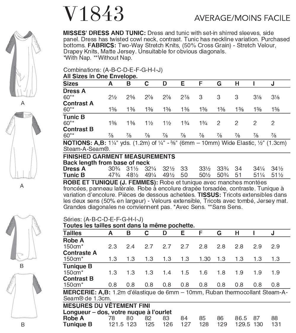 Vogue® Patterns Papierschnittmuster Damen - Kleid - V1843