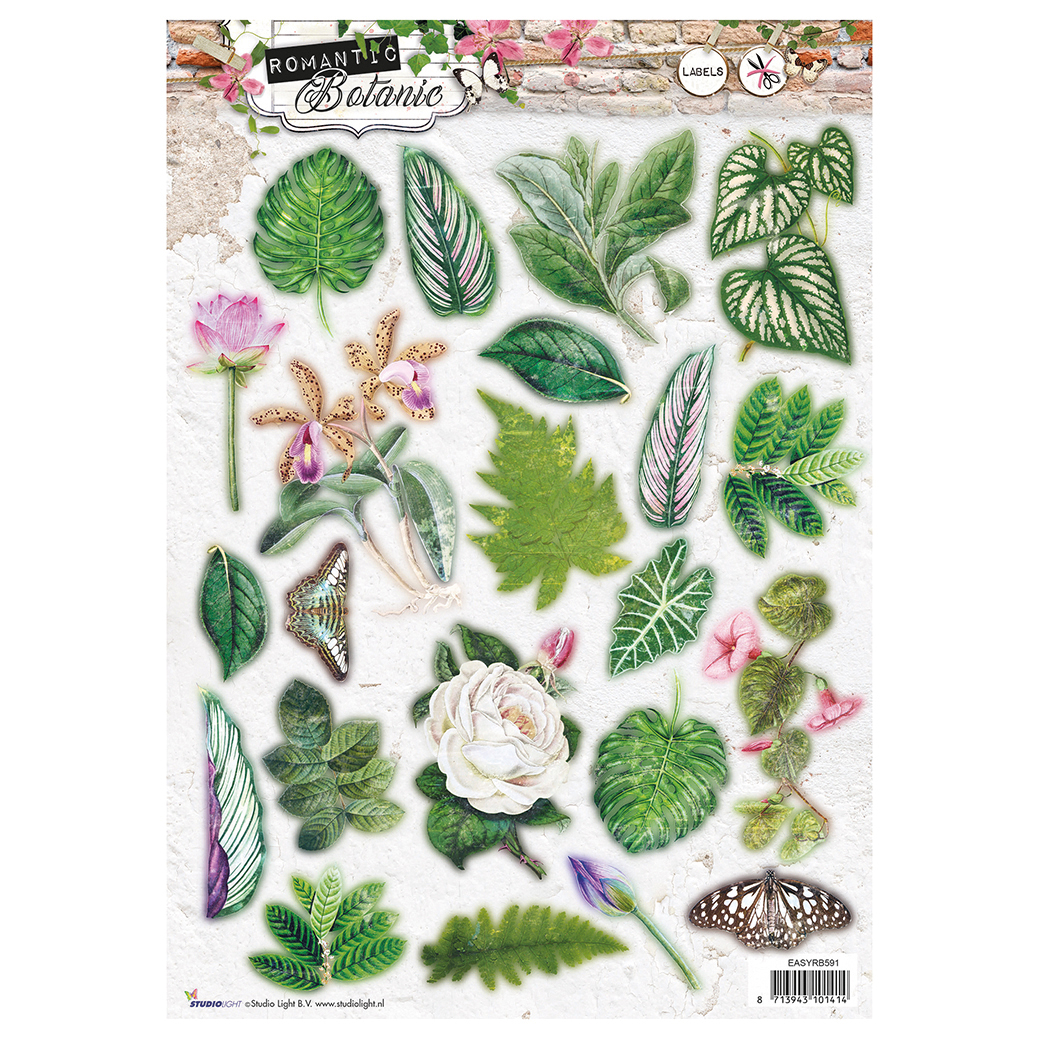 Studio Light Designpapier gestanzt Romantic Botanic, A4, 1 Bogen