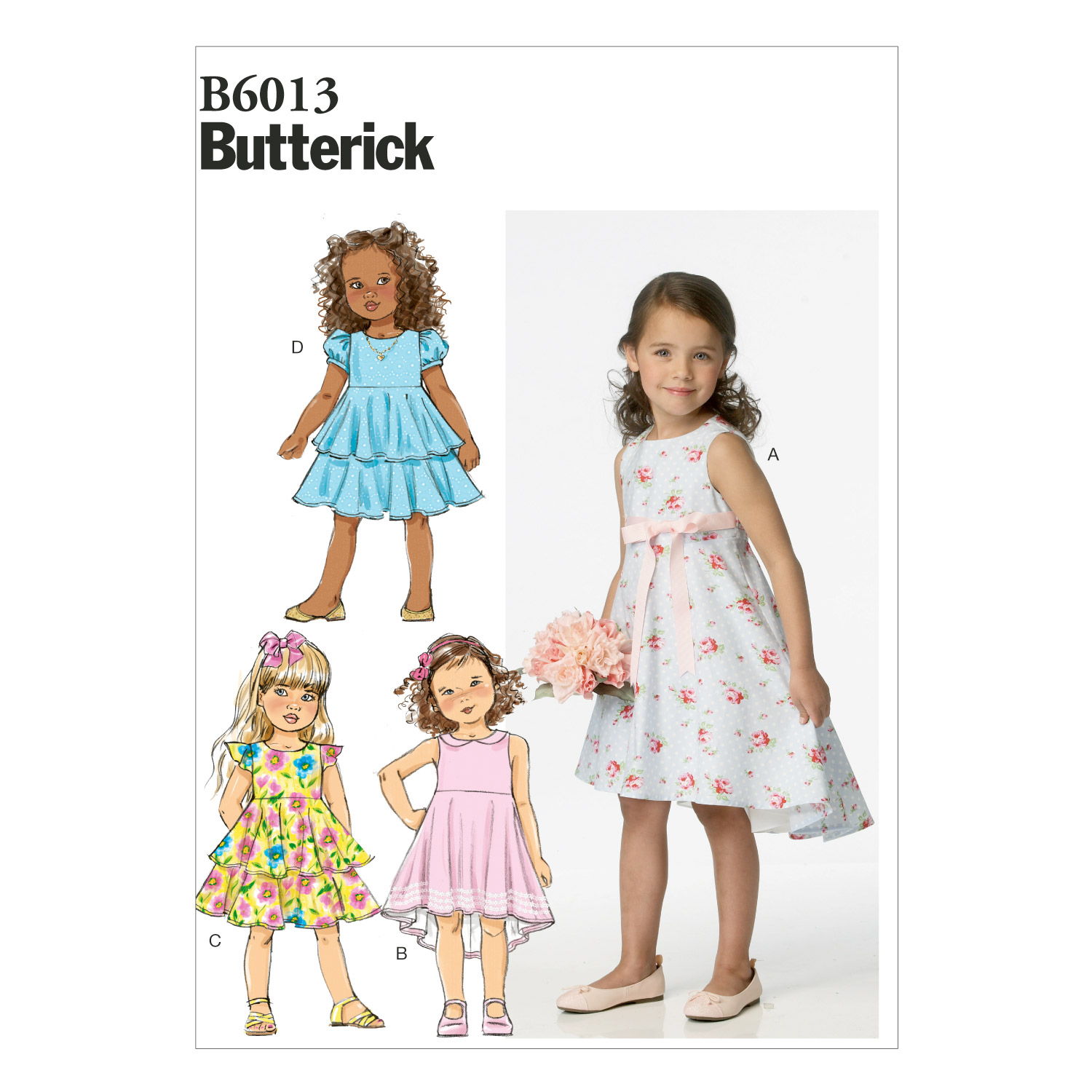 Butterick® Papierschnittmuster Mädchen Kleid B6013