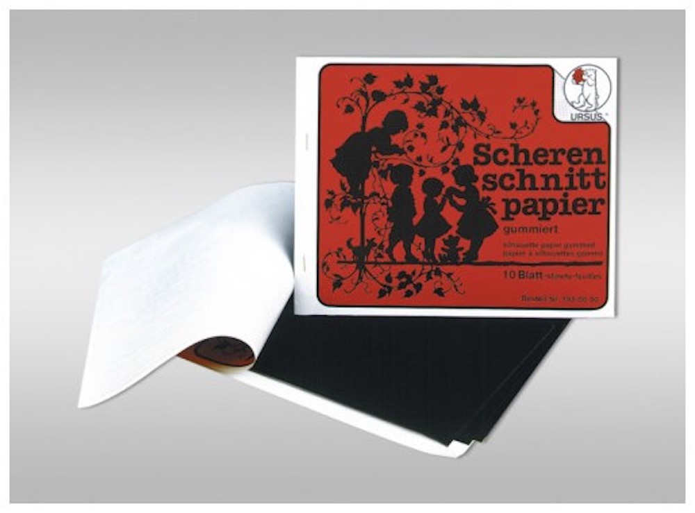 Scherenschnittpapier gummiert, 80g/m², 35 x 50 cm, 1 Blatt  schwarz 