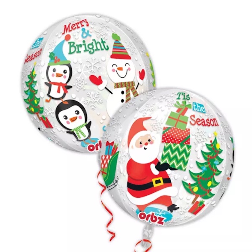 Folienballon Orbz - Weihnachtsmann transparent - 40cm