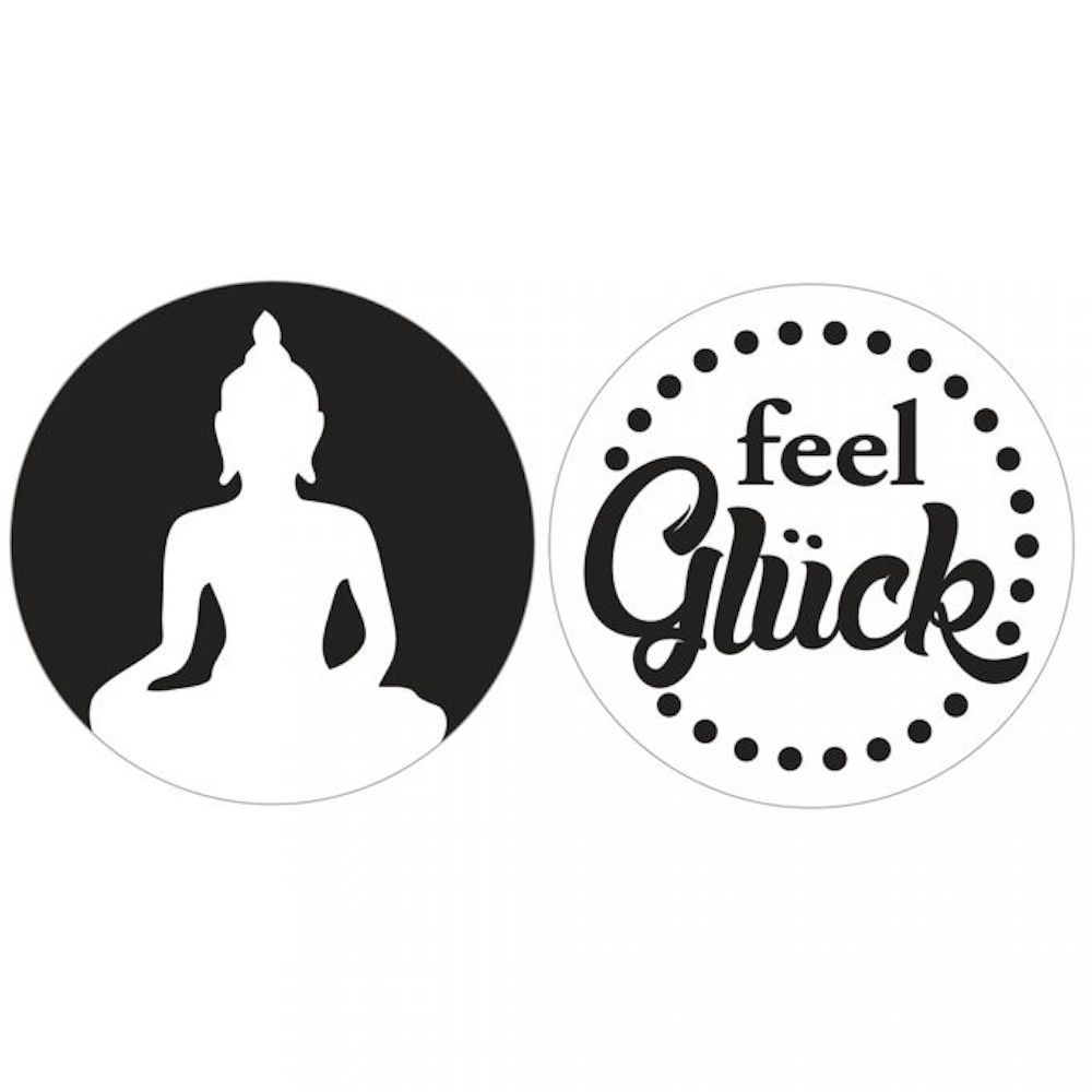 Label Buddha, feel Glück, 30mm ø, SB-Btl 2 Stck.