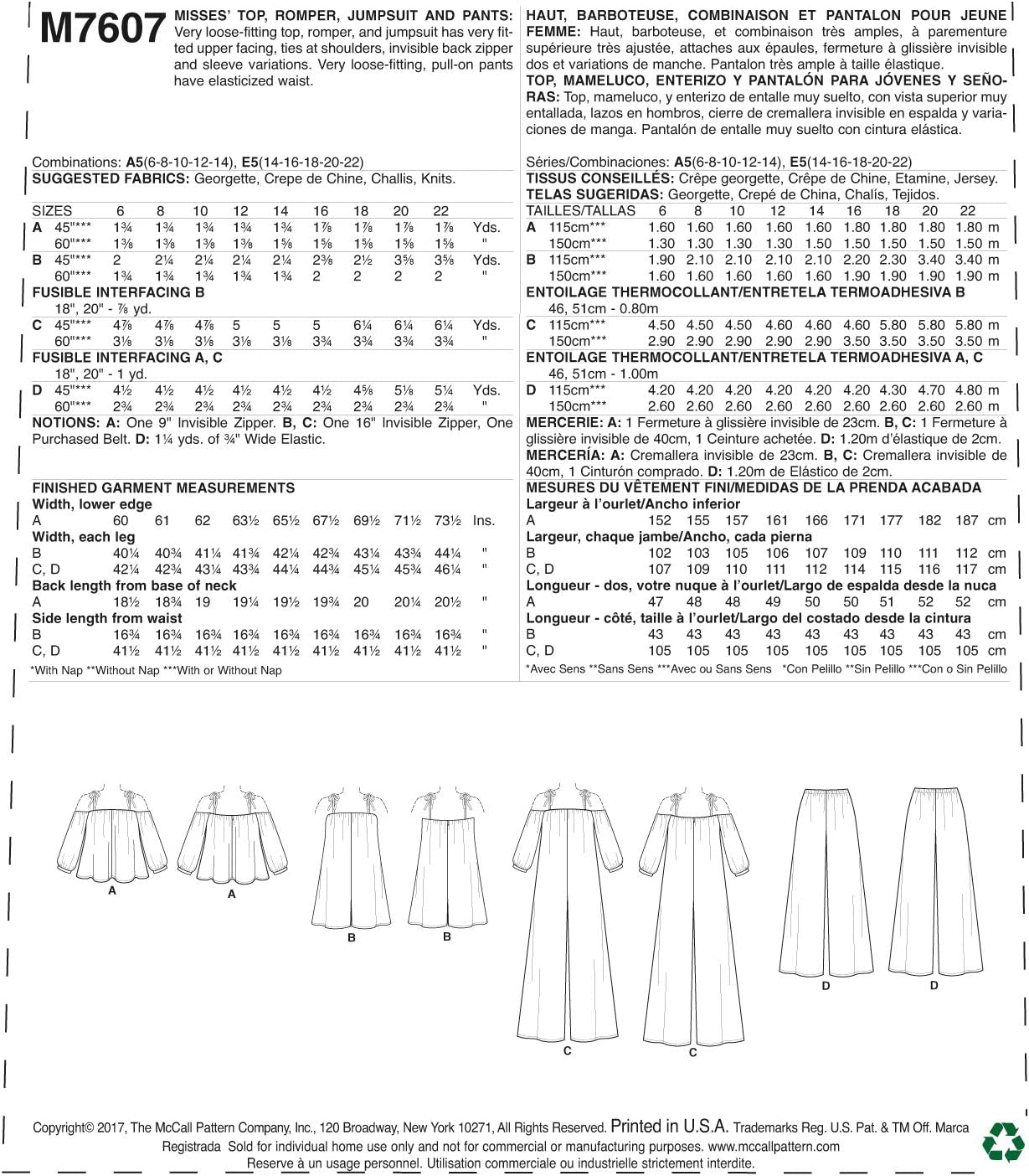 McCall's® Papierschnittmuster Jumpsuit Damen M7607