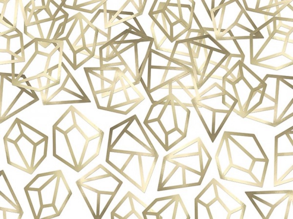 5 Diamanten - Konfetti - gold - 7cm