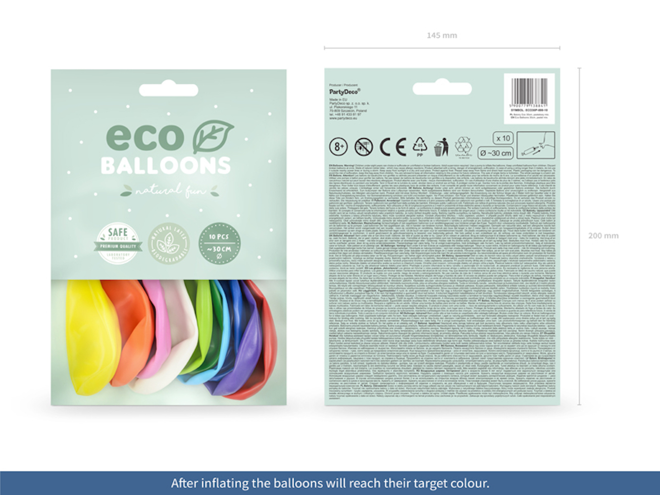 Ballons Eco 30cm, pastell, Mix (1 VPE / 10 Stk.)