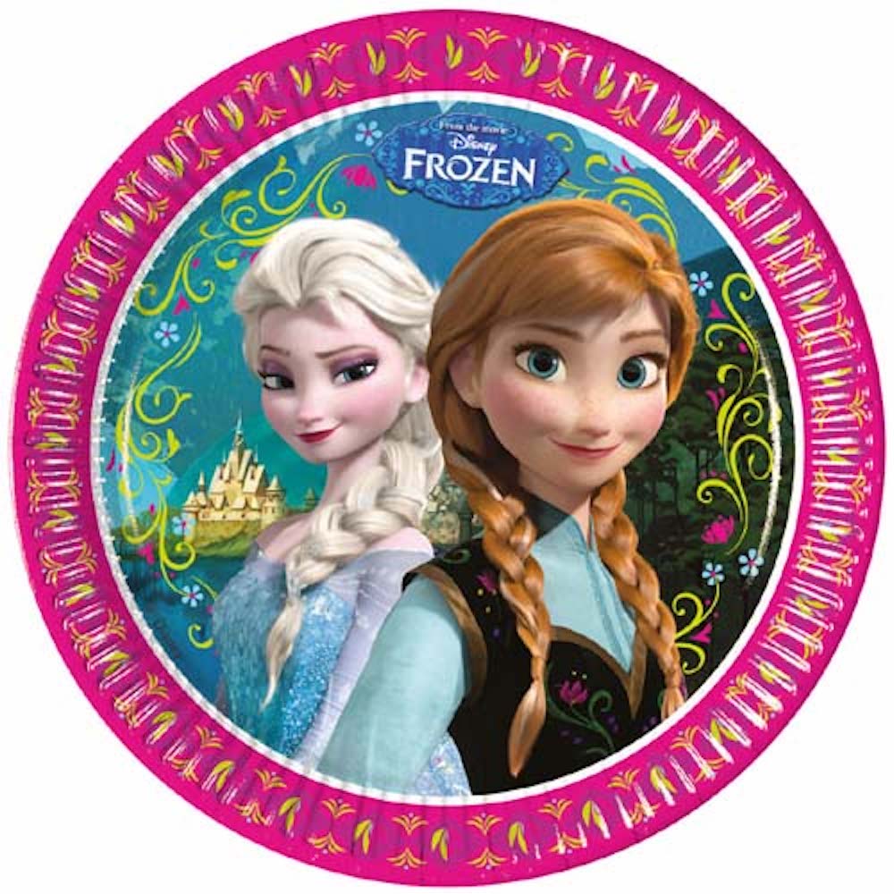 Disney Eiskönigin Frozen - Anna & Elsa, Pappteller, 8 Stück, 23cm
