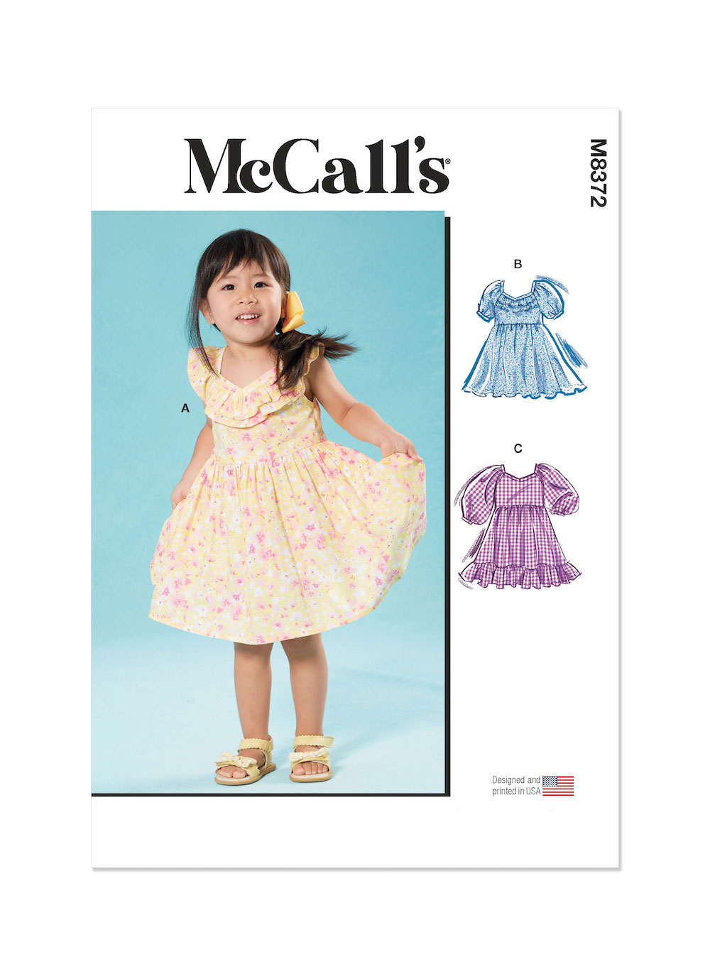 McCall's® Papierschnittmuster Kleid Kinder M8372 A(1/2-1-2-3-4)