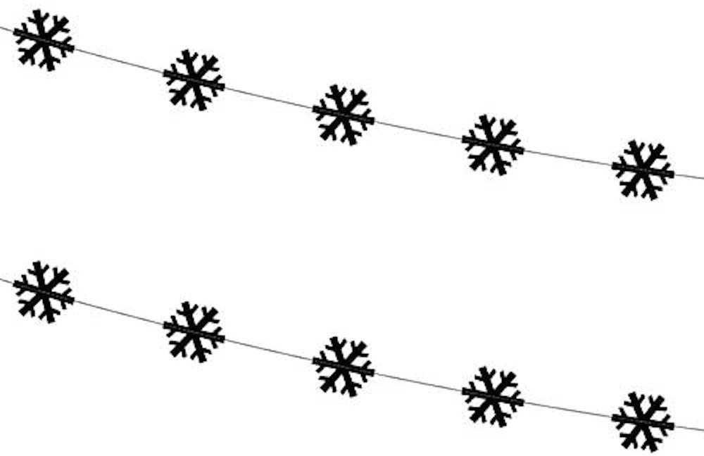 Girlanden Schneeflocken - schwarz - 2 Stück je 180cm