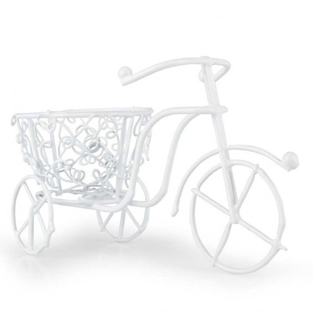 Mini Garten, Fahrrad Handarbeit Draht, 10 x 7 cm, weiß