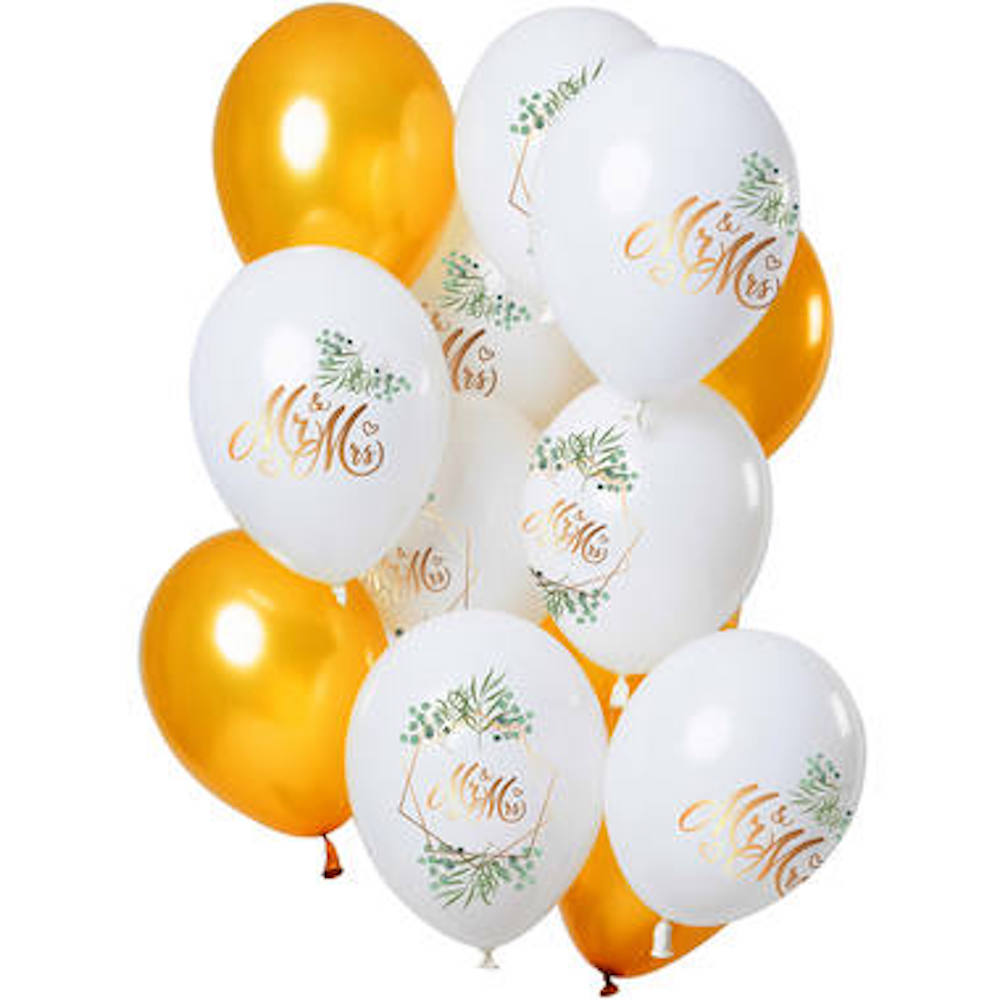 Latexballons Ballons 'Mr & Mrs' 30cm - 12 Stück 