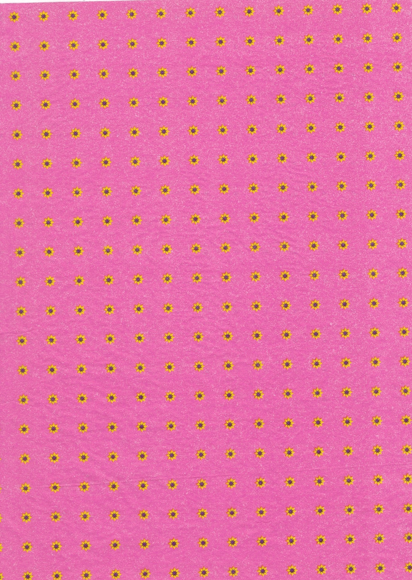 Découpage-Papier, 25x35 cm, 17 g, gelbe Blüten auf rosa Grund, 1 Blatt
