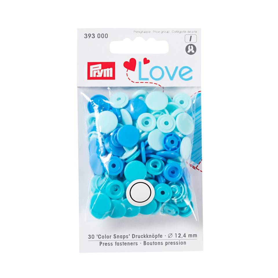 Druckknopf Color Snaps, Prym Love, 12,4mm, blau/türkis