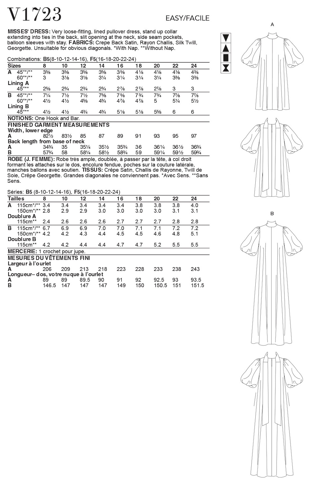 Vogue® Patterns Papierschnittmuster Damen - Pulloverkleid - V1723
