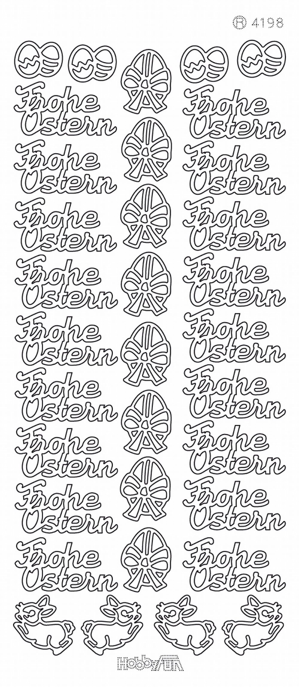 Sticker Konturensticker "Frohe Ostern" 10x23cm