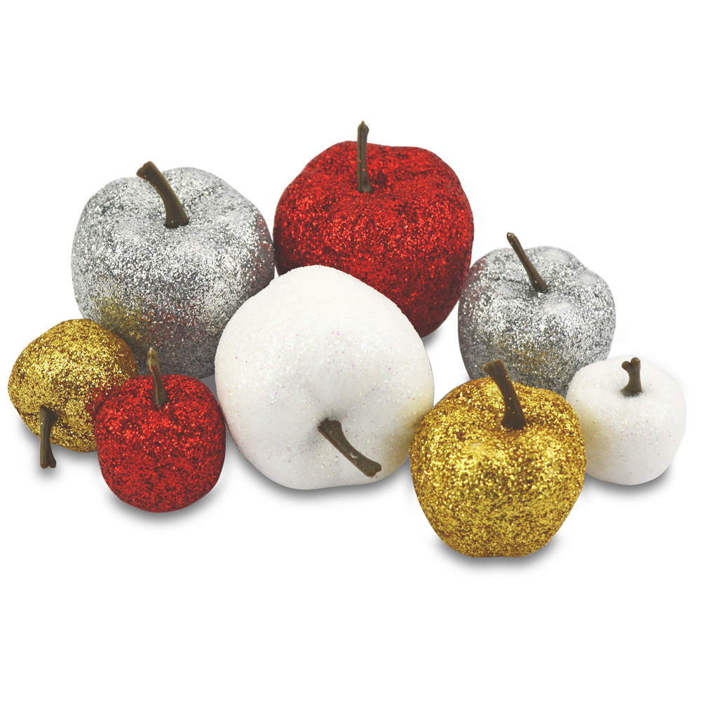 Glitzer Äpfel -verschiedene Größen und Farben-