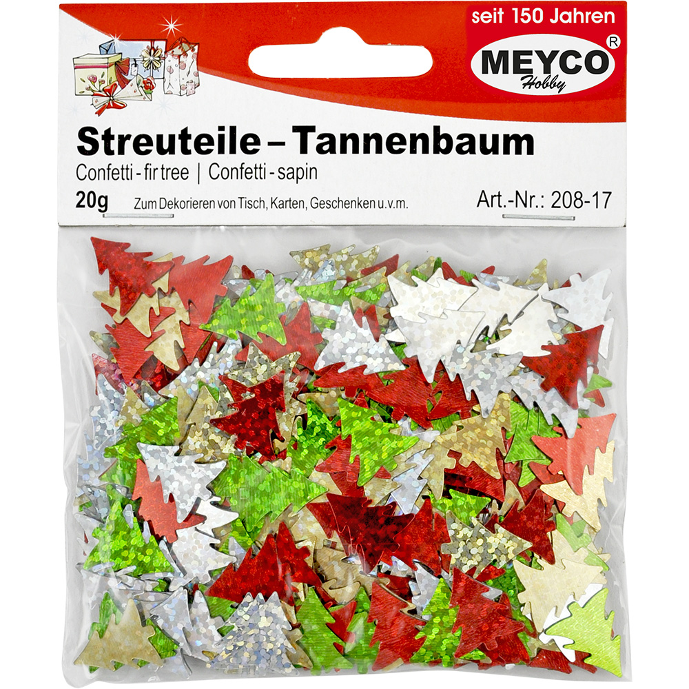  Streuteile -Tannenbaum- 20g, 4 Farben iris.sortiert