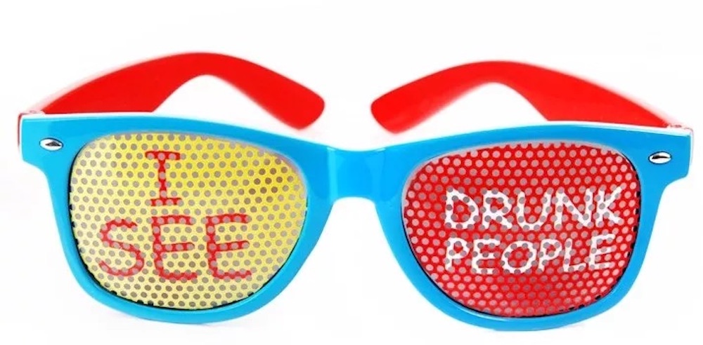 Partybrille bunt, I see drunk people