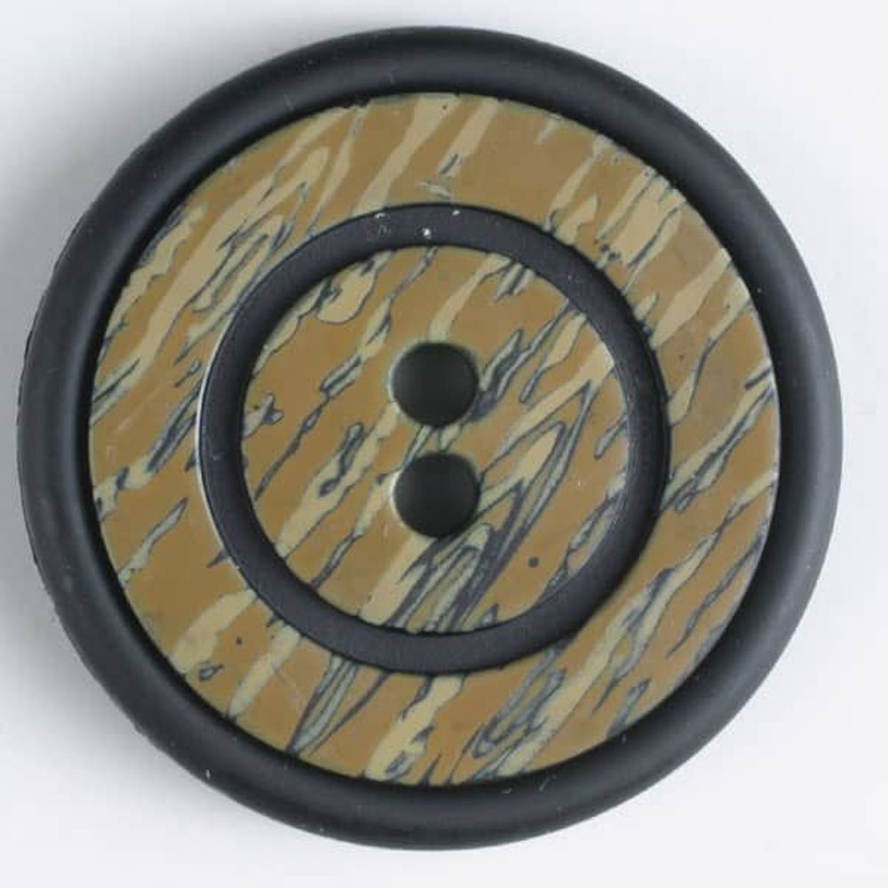 Kunststoffknopf mit ringförmiger Vertiefung mit 2 Löchern, 1 Stück