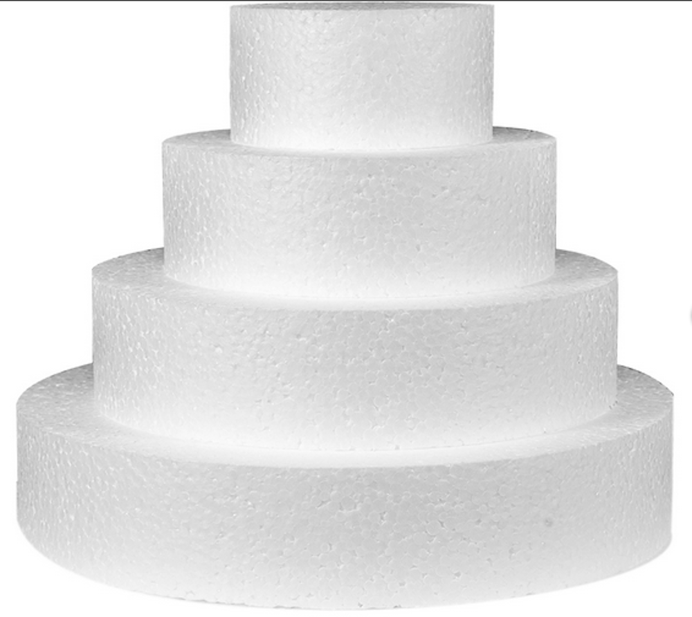 Styroportorte Styropor Torte Set rund vierstöckig Durchmesser 10cm; 15cm; 20cm; 25cm; Höhe 5 cm