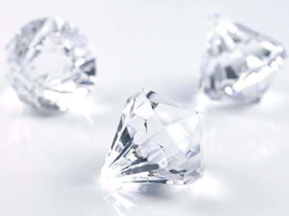 Kristallanhänger Diamant transparent, 3,9 x 4,2 cm, 5 Stück