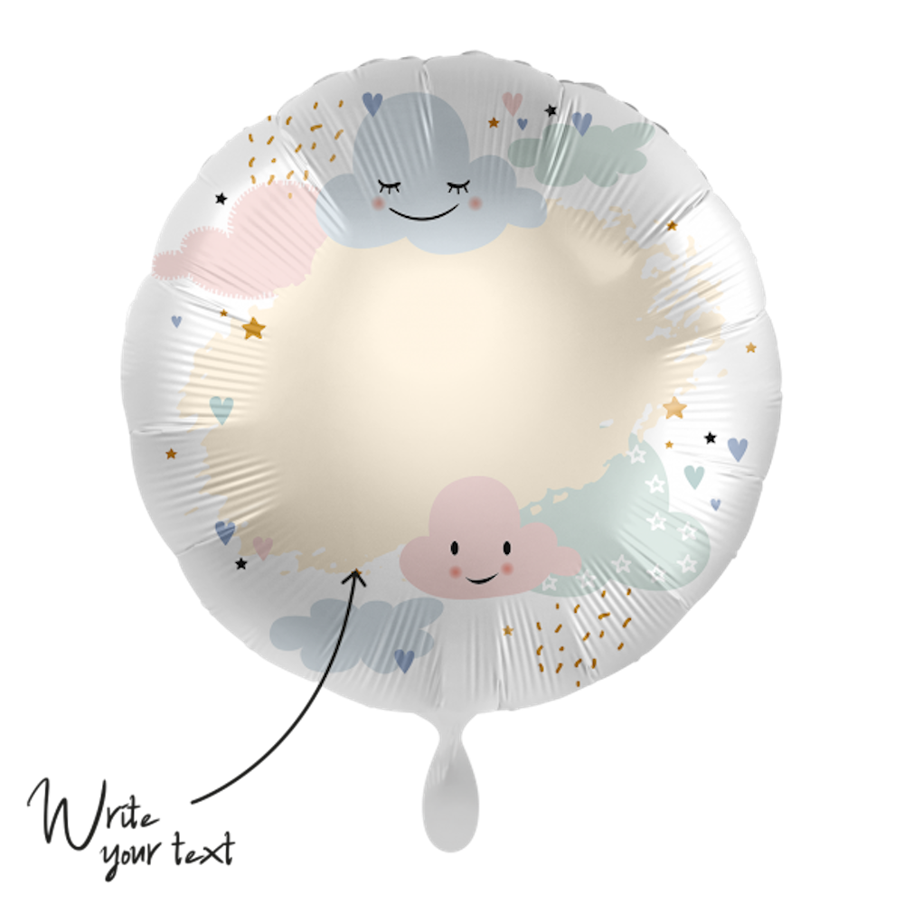 Folienballon rund - Personalize IT - Happy Clouds