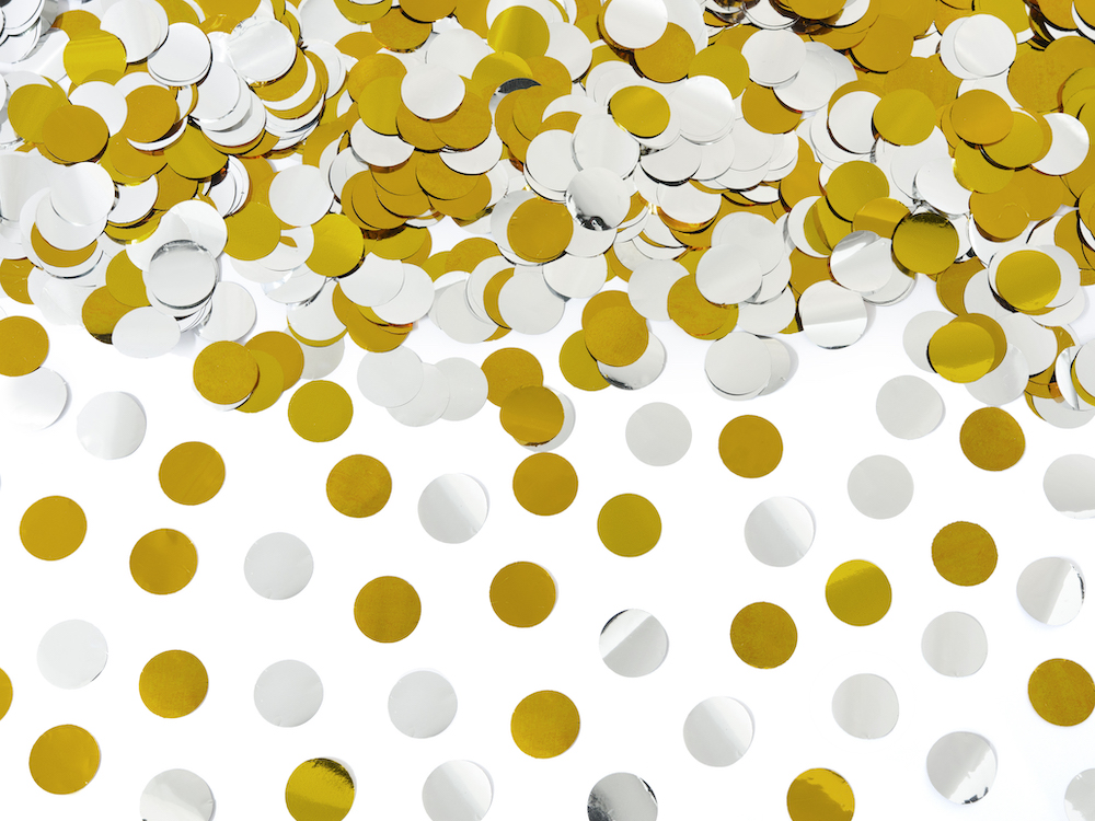 Konfettikanone - Metallic - Dots - Silber & Gold