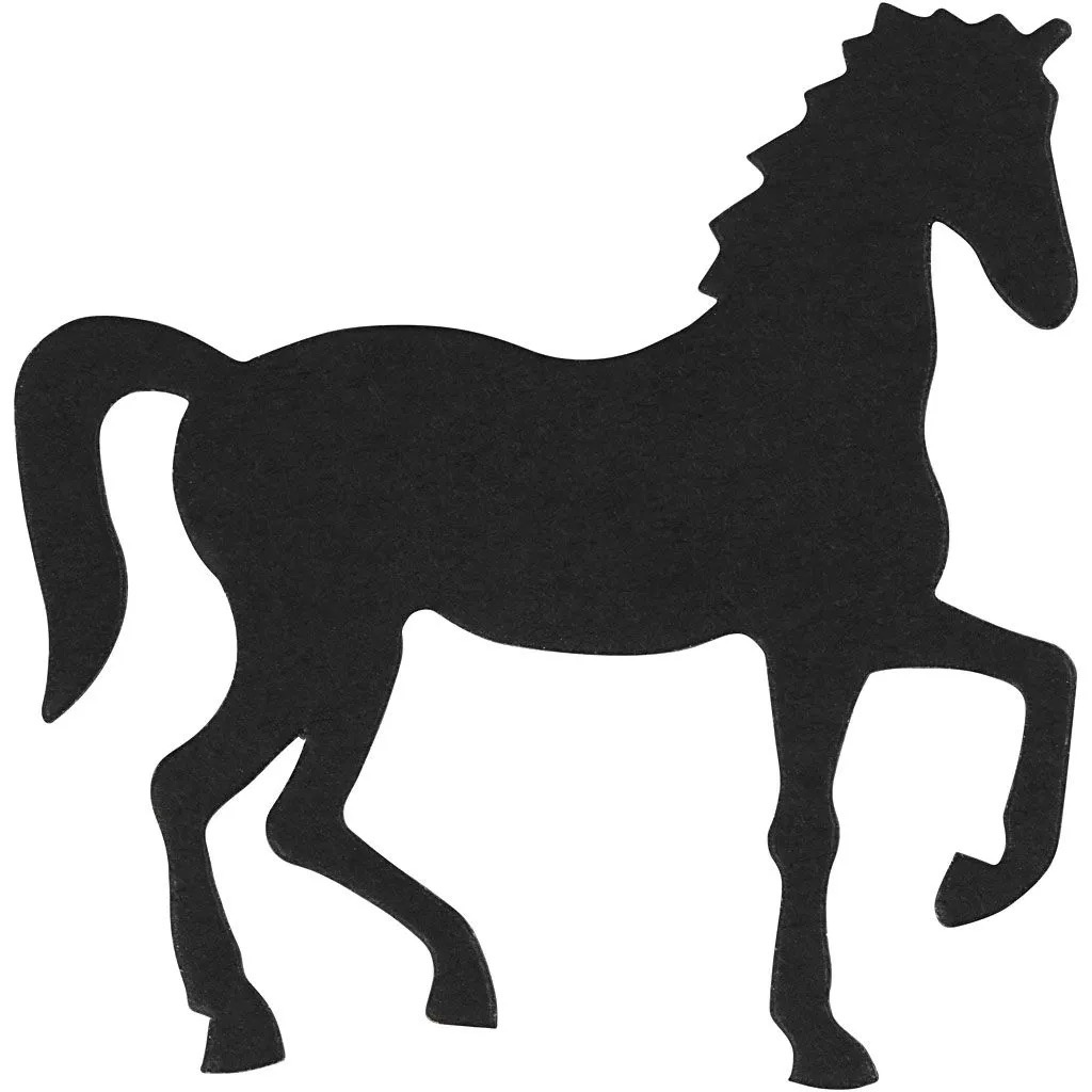 Stanzfigur aus Karton, Pferd, Größe 60x64 mm, Schwarz, 10 Stk/ 1 Pck