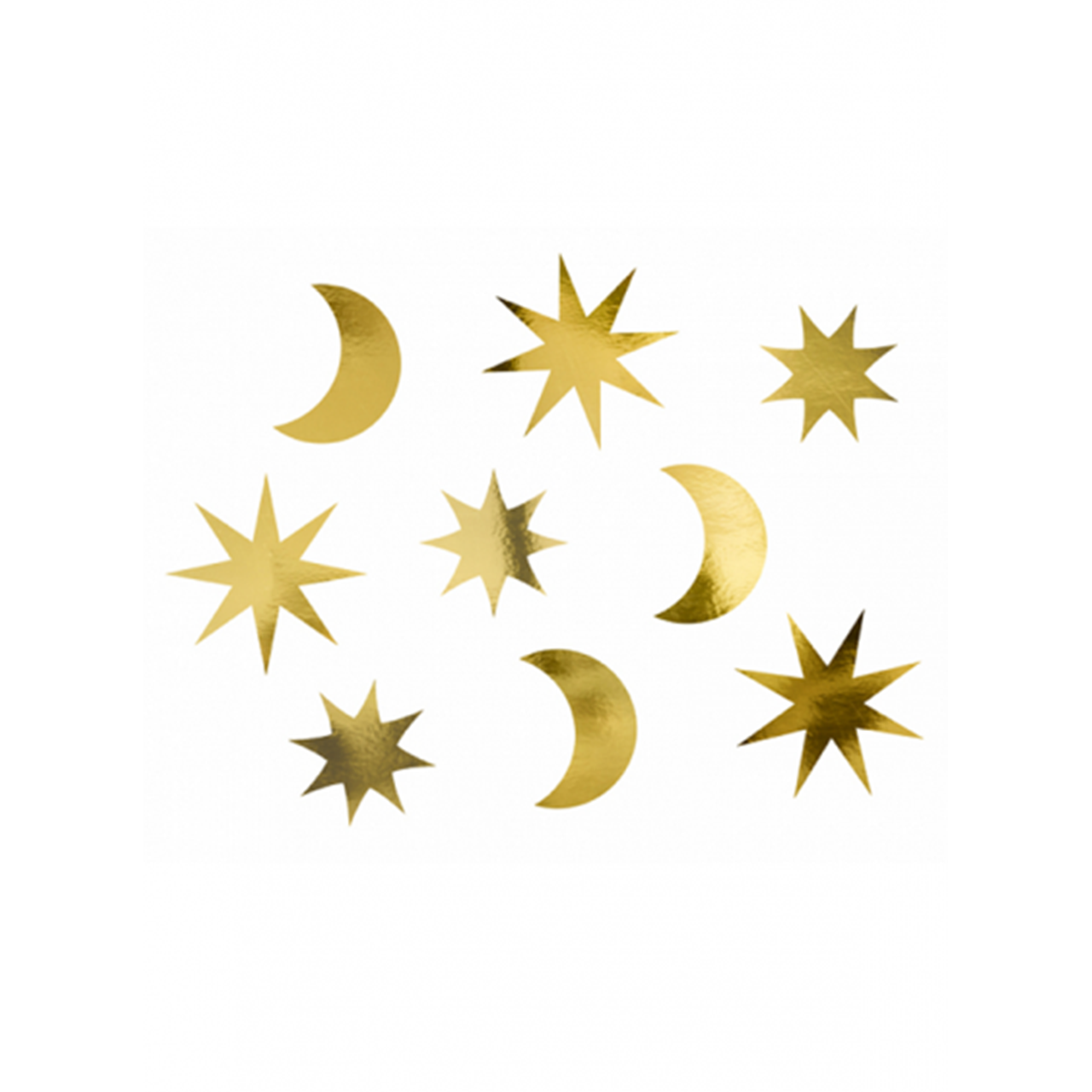 1 Tischdeko - 9er Set - Mond Sterne Celebrate 6-8cm