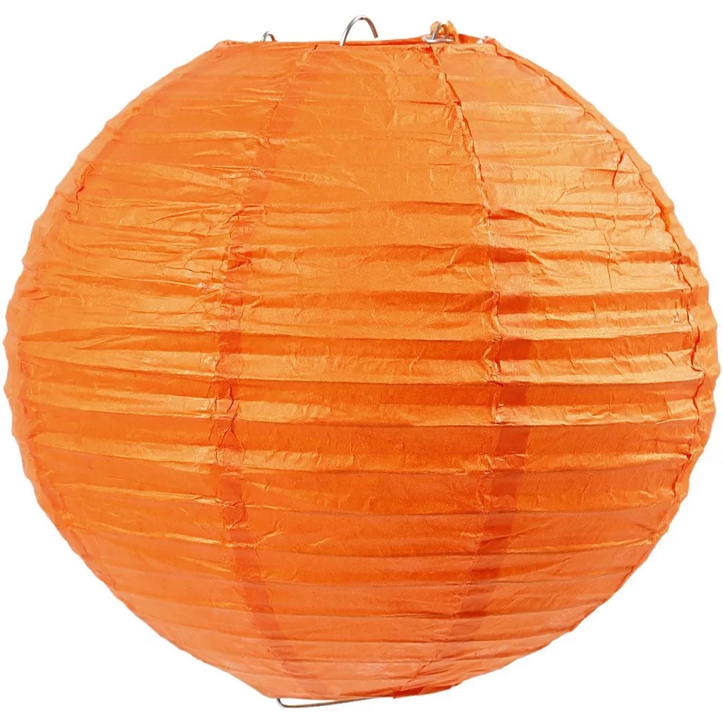 boykot Kilde Forbløffe Reispapier-Lampe/-Lampion, Rund, D: 20 cm, 1 Stck. | Orange | SW12154.2