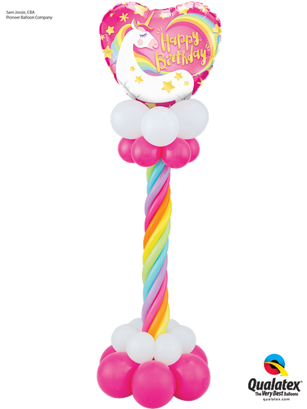 Folienballon Herz - Happy Birthday  Einhorn - 46cm