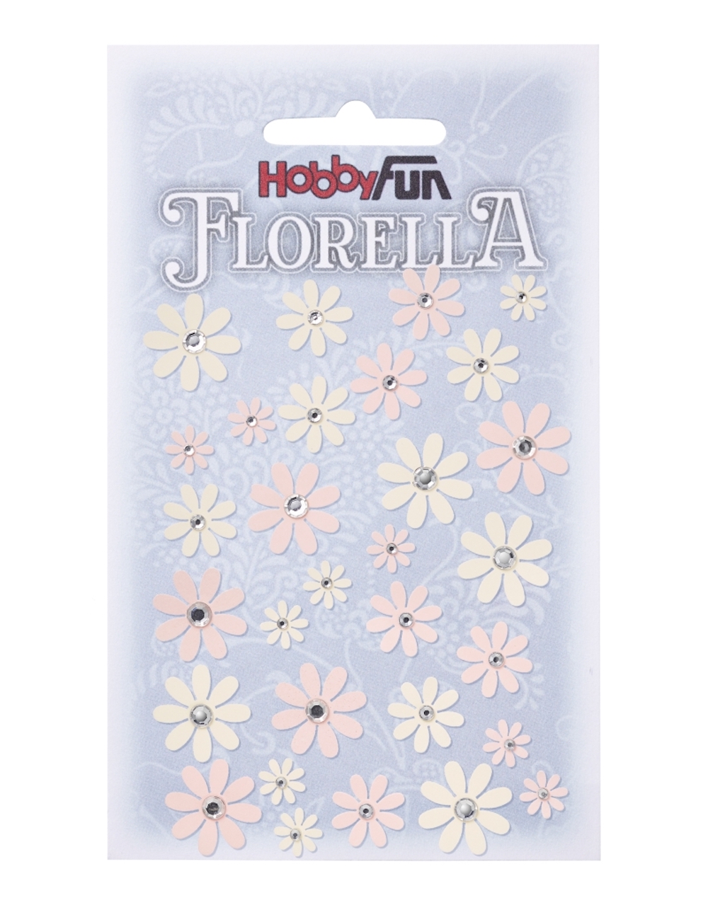 FLORELLA Papier-Blüten Design I, rosé-creme,  Btl. à 33 St.