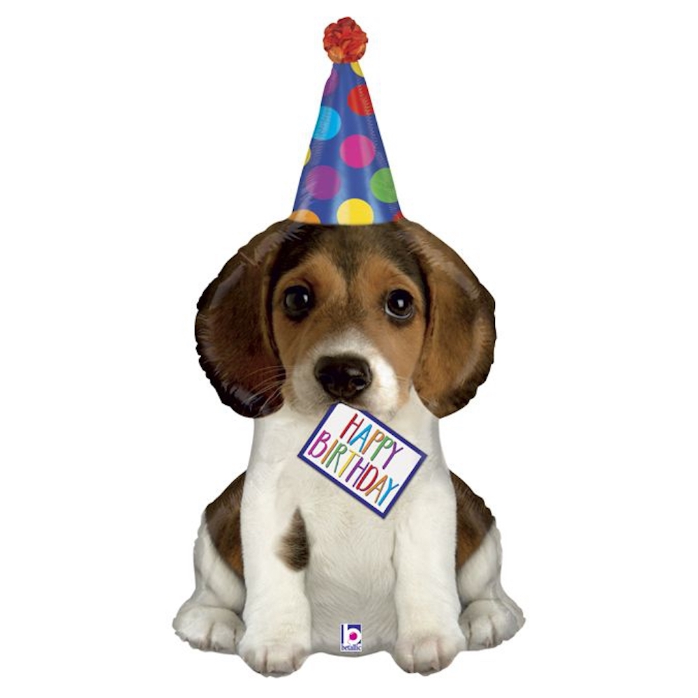 Folienballon - Happy Birthday Puppy - 104cm