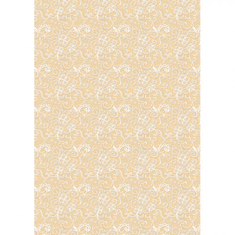 Designkarton "Starlight" Hochzeit creme/gold DIN A4 - 1 Blatt, Motiv 04 Spitze