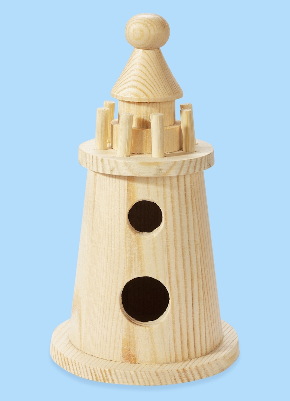 Holz-Leuchtturm, ca. 7,5x15cm, 1 Stück