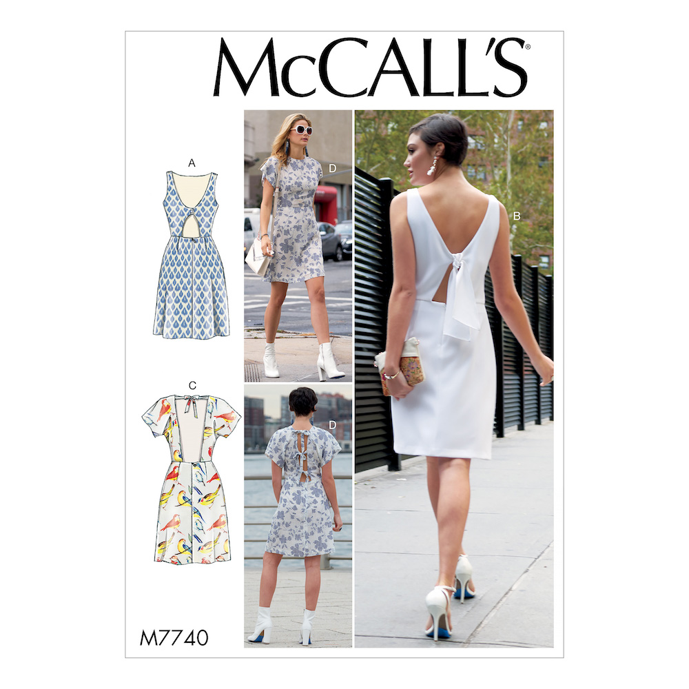 McCall's® Papierschnittmuster Damen Kleid verschiedene Rückenvarianten E5(14-16-18-20-22)(40-42-44-46-48) M7740