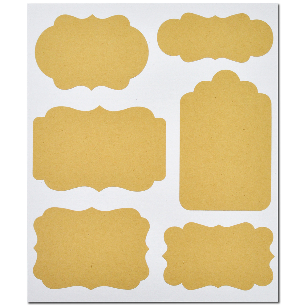 Kraftpapier Sticker zum selber beschriften, 18 Stk, 5,5-8cm