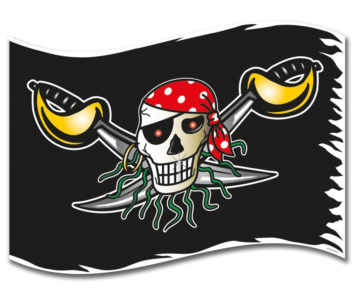 Piraten Flagge, 90x60cm, schwarz, 1 Stück