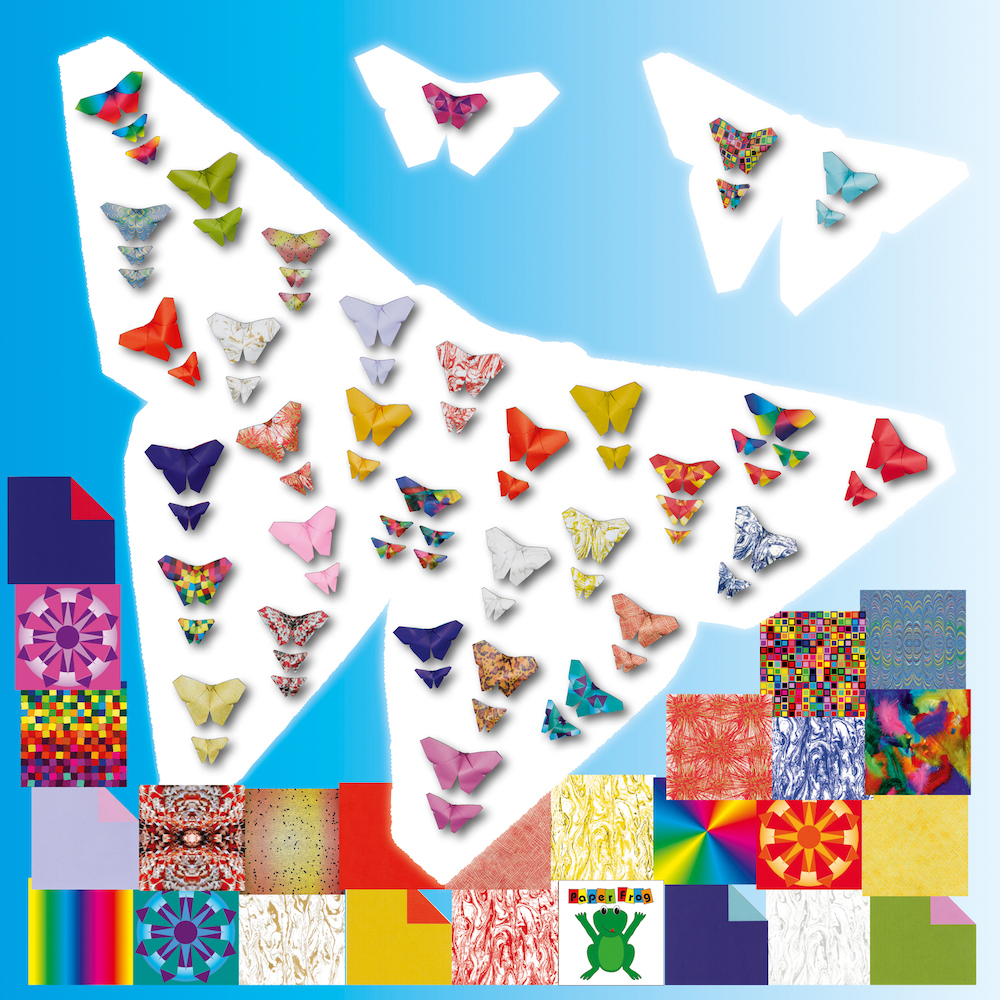 52 Blatt Bastelset Schmetterlinge 15x15