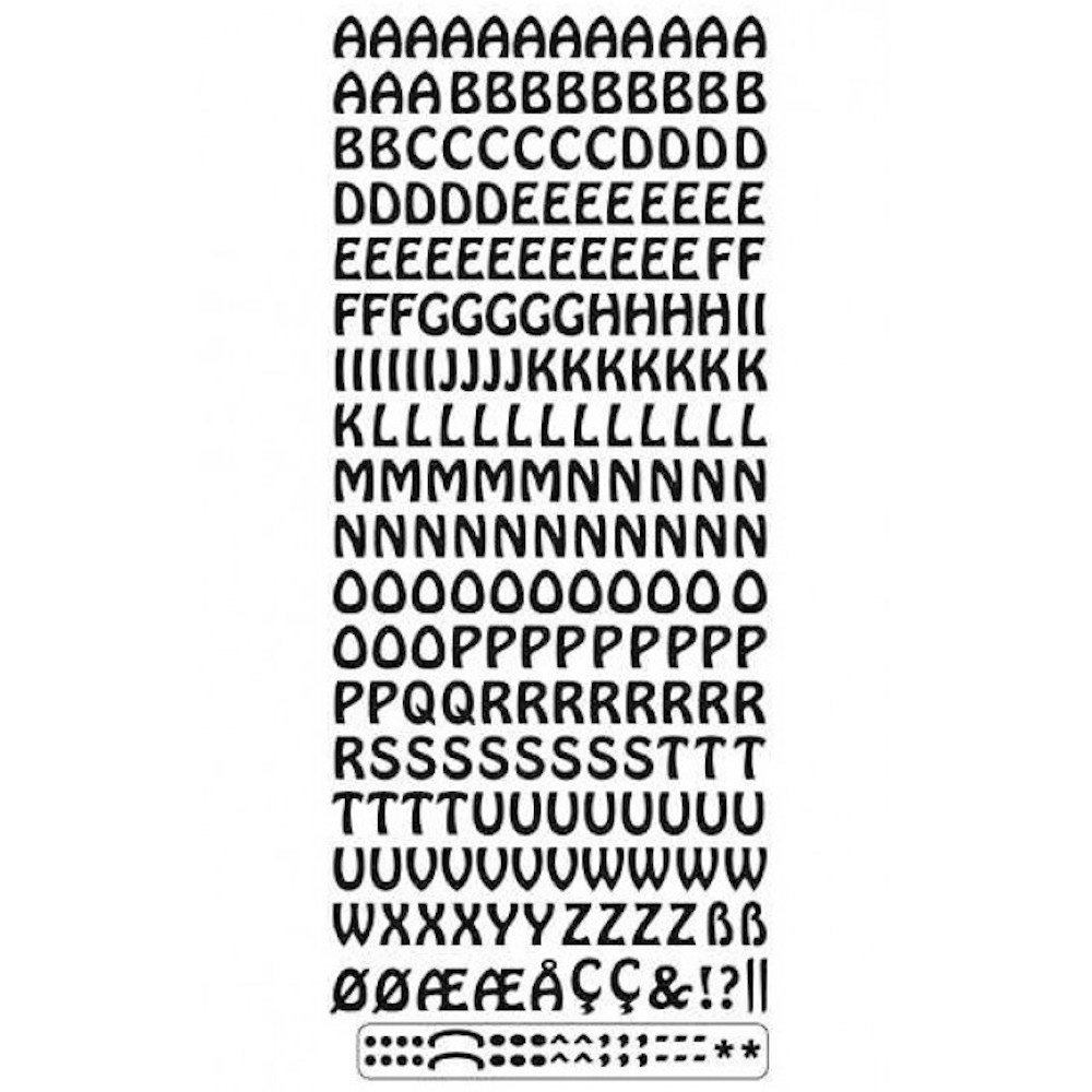 Konturensticker Sticker, Großbuchstaben, 10x23cm, 1 Bogen
