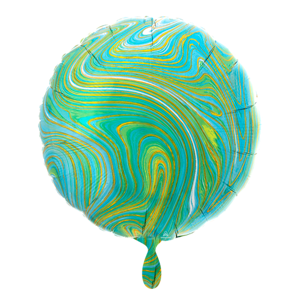 Folienballon - Rund - Marblez - Blau /