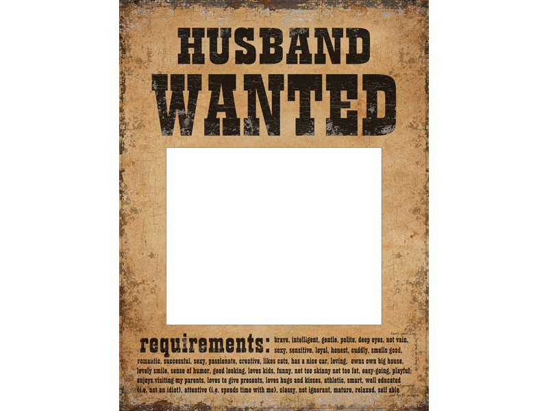 Schilder Husband Wanted und Wife Wanted, 2 Stück, 32x24cm