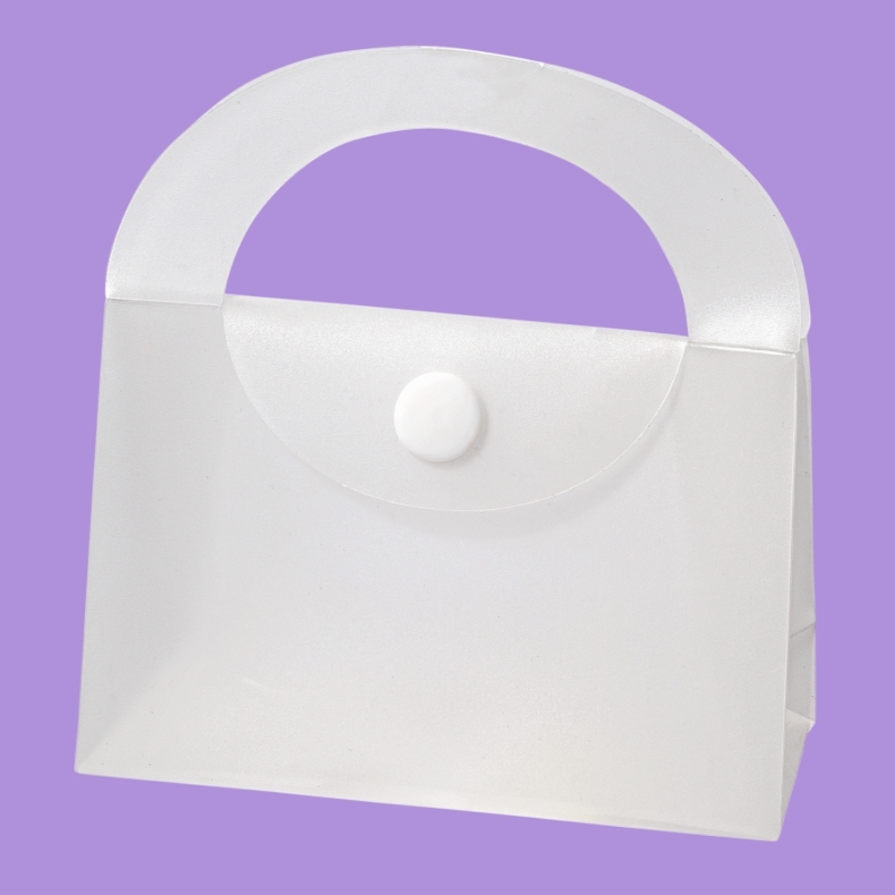 Mini-Tasche mit Druckknopf, 9x3,5x6cm, Btl. a 2 Stück, weiß