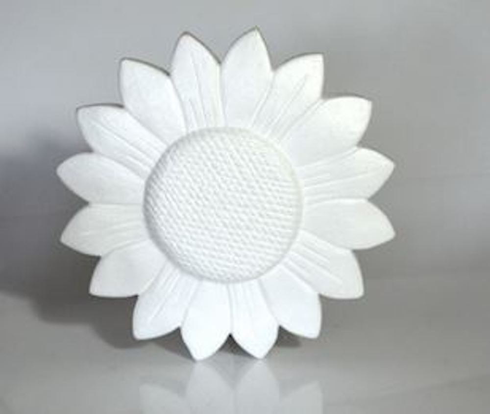 Styroporfigur Sonnenblume, Styroporsonnenblume, 300mm, beidseitig geprägt, weiß, 1 Stück