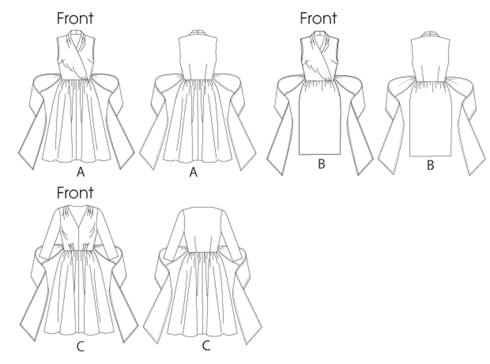 Butterick® Papierschnittmuster  verschiedene Kleiderformen Wickelkleid Damen B5850