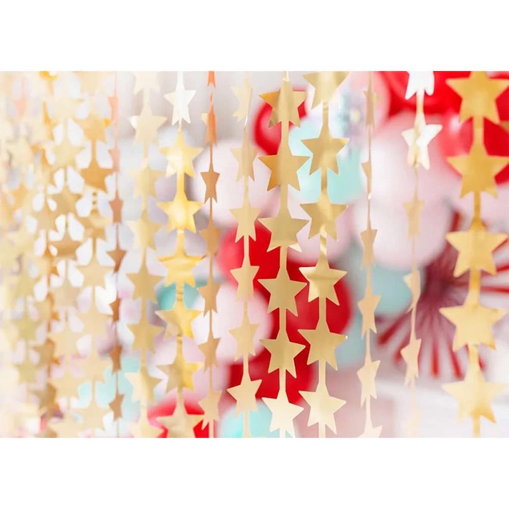 Glittervorhang  Golden Stars - 2,5 x 1 m 