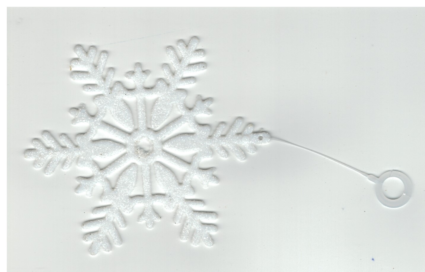 Glitzer-Schneeflocke, weiß  10,5cm