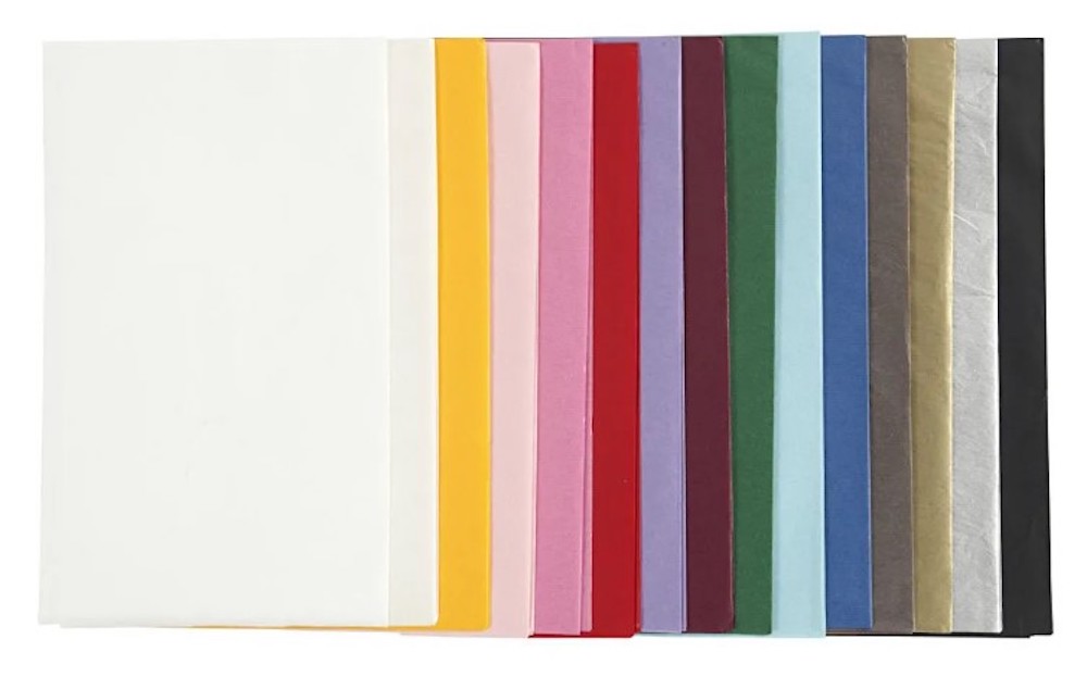 Seidenpapier, 50x70 cm, 17 g, Sortierte Farben, 15x2 Bl./ 1 Pck.