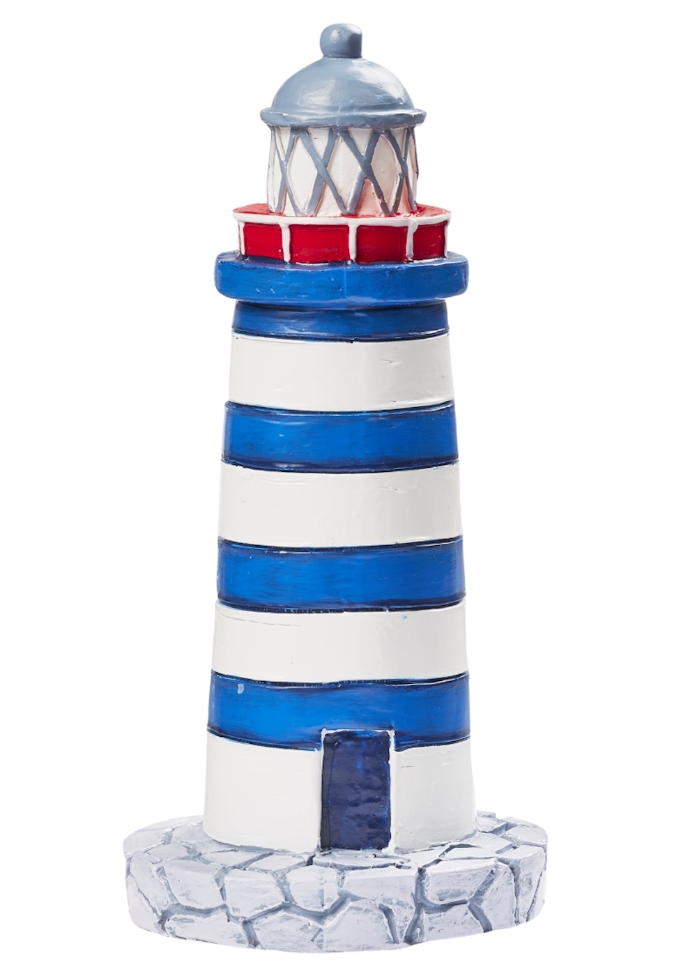 Miniatur Leuchtturm, blau/weiß, ca. 7,5cm