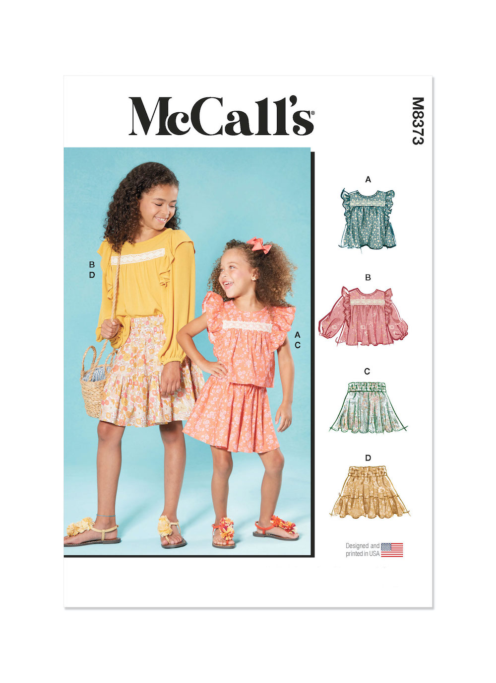 McCall's® Papierschnittmuster Top Bluse Rock Kinder M8373